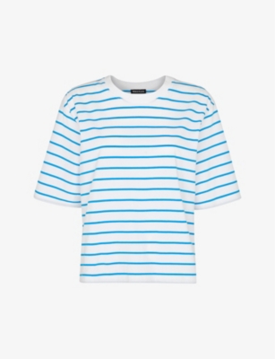 WHISTLES: Stripe relaxed-fit organic-cotton T-shirt