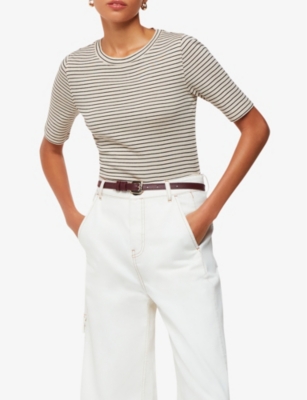 WHISTLES: Stripe relaxed-fit cotton-blend T-shirt