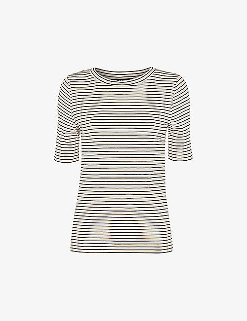 WHISTLES: Stripe relaxed-fit cotton-blend T-shirt