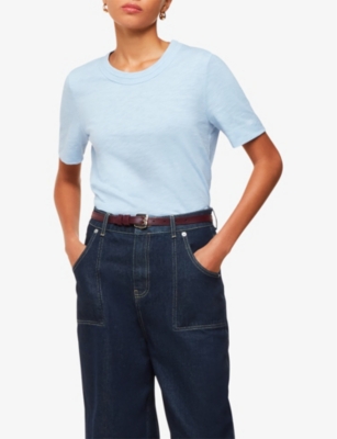 Rosa double-trim crew neck cotton T-shirt