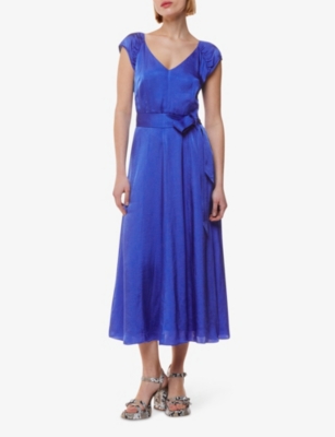 WHISTLES: Arie hammered satin midi dress