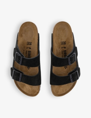 Birkenstock Arizona Suede Sandals With Buckled-straps In Black