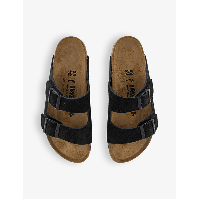 Shop Birkenstock Arizona Two-strap Suede Sandals In Suede Black