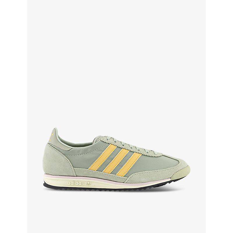 Shop Adidas Originals Adidas Womens Sage Yellow Purple Sl 72 Suede And Mesh Low-top Trainers