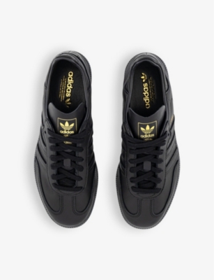 Shop Adidas Originals Adidas Men's Core Black Core Black Samba Decon Leather Low-top Trainers In Core Black  Core Black