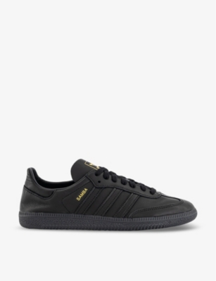 Shop Adidas Originals Adidas Men's Core Black Core Black Samba Decon Leather Low-top Trainers In Core Black  Core Black