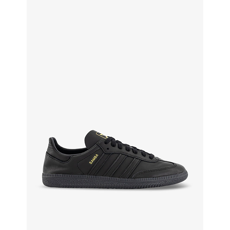 Shop Adidas Originals Adidas Mens Core Black Core Black Samba Decon Leather Low-top Trainers In Core Black  Core Black