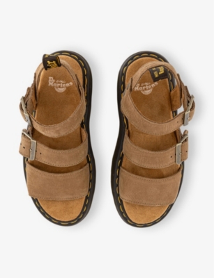 DR. MARTENS: Gryphon Quad strap-embellished platform leather sandals