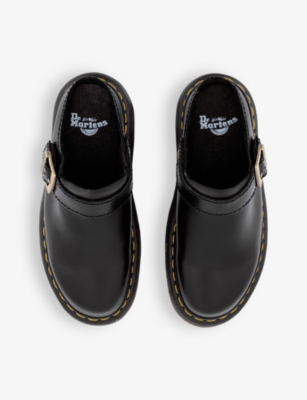 Shop Dr. Martens' Womens Laketen Leather Platform Mules Blac In Black