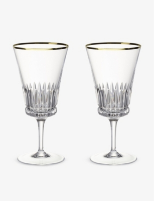 Shop Villeroy & Boch Grand Royal Gold Crystal-glass Water Goblets Set Of 2