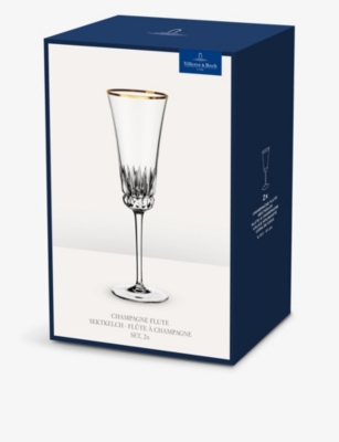 VILLEROY & BOCH: Grand Royal Gold crystal-glass champagne flutes set of 2