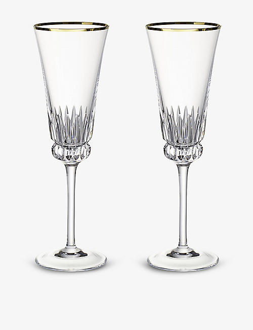 VILLEROY & BOCH: Grand Royal Gold crystal-glass champagne flutes set of 2
