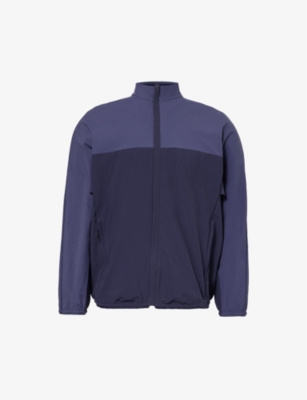 Shop Lululemon Colour-block Funnel-neck Stretch-recycled Nylon Jacket In Night Sea/gatsby Blue