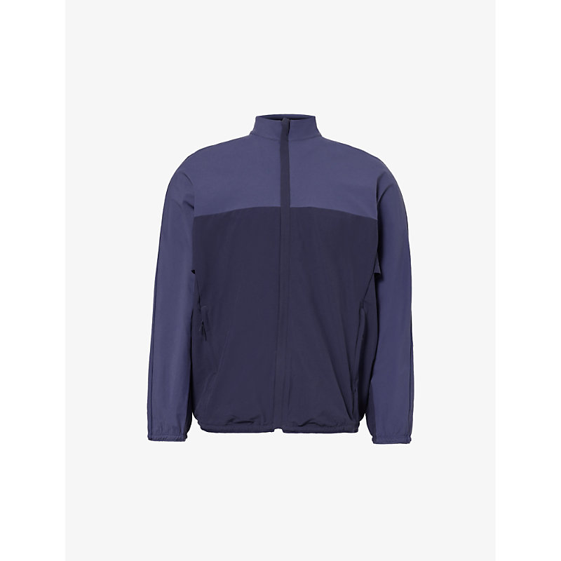 Lululemon Colour-block Funnel-neck Stretch-recycled Nylon Jacket In Blue
