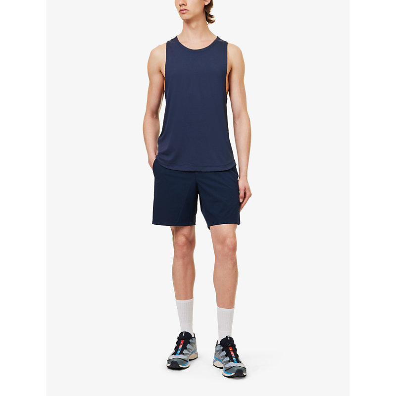 Shop Lululemon Men's True Navy Zeroed In Linerless Stretch-recycled Polyester Shorts