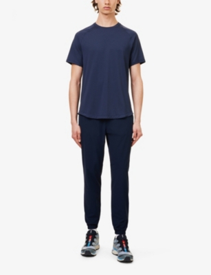 Lululemon Mens True Navy License To Train Stretch Recycled-polyester Blend T-shirt In True Navy