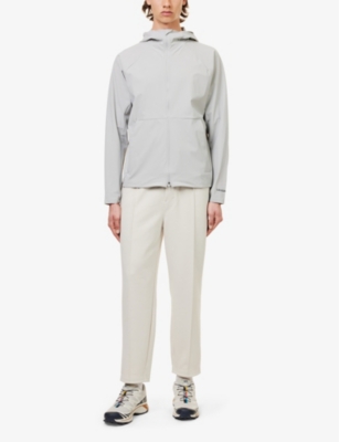 Shop Lululemon Men's Seal Grey Pace Breaker Hooded Stretch Recycled-nylon Jacket
