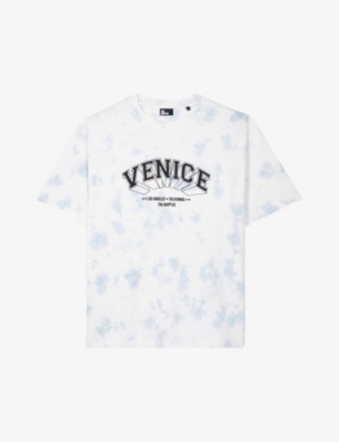 Shop The Kooples Men's Lavender Venice-print Tie-dye Cotton-jersey T-shirt