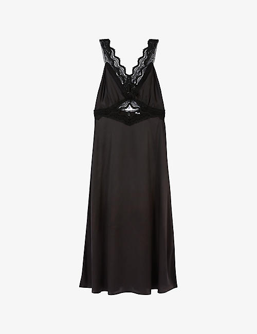 THE KOOPLES: Lace-embroidered cut-out silk midi dress