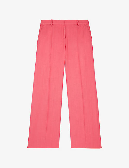 THE KOOPLES: Wide-leg high-rise cotton-blend trousers