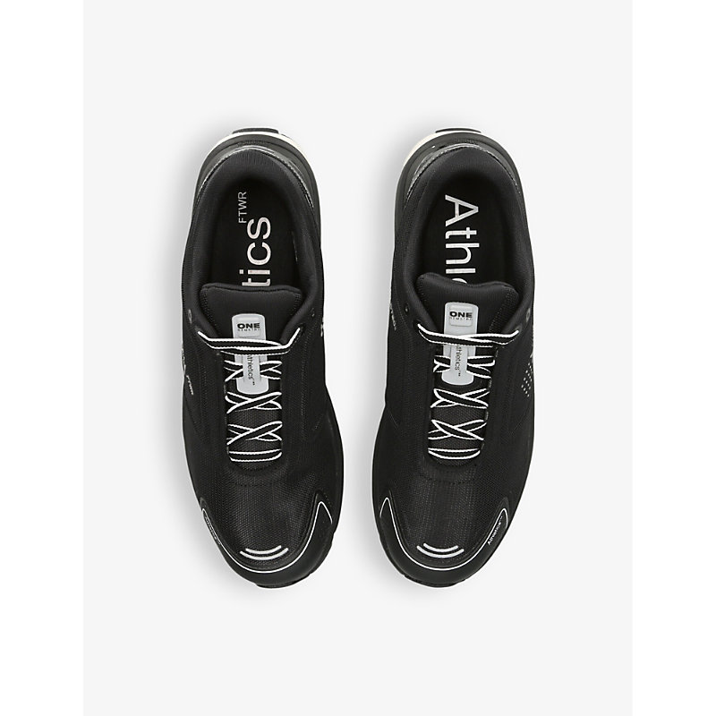 Shop Athletic One Remastered Brand-print Woven Low-top Trainers In Black