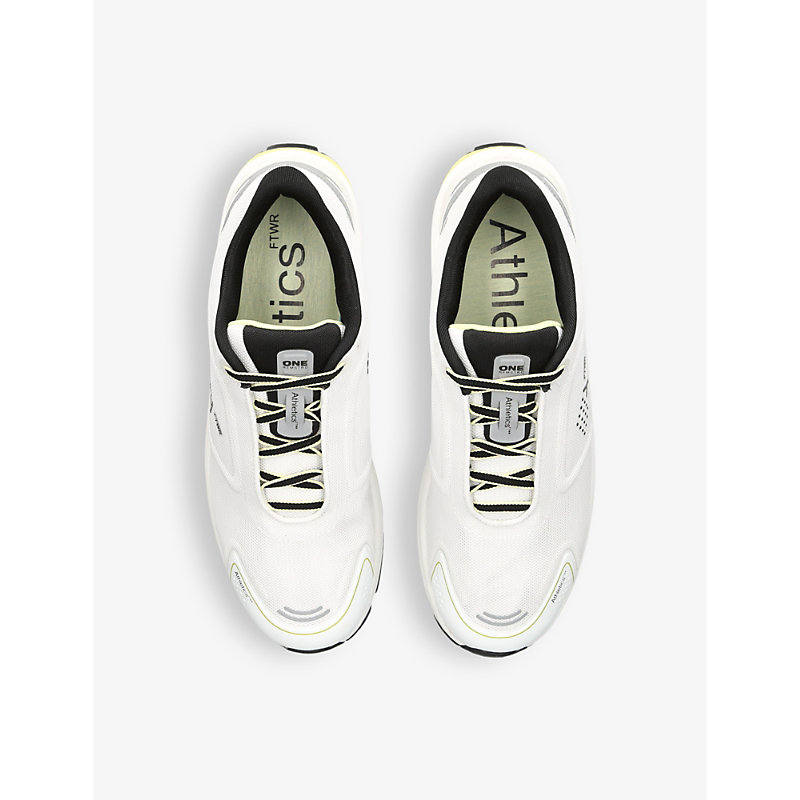 Shop Athletic S Footwear Men's White/comb One Remastered Brand-print Woven Low-top Trainers