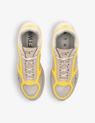 Shop Athletic S Footwear Men's Beige Comb Zero V1 Brand-print Woven Low-top Trainers