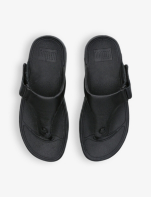 Shop Fitflop Men's Black Trakk-ii Water-resistant Woven Sandals
