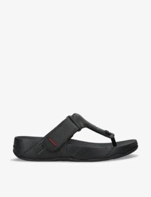 Shop Fitflop Men's Black Trakk-ii Water-resistant Woven Sandals