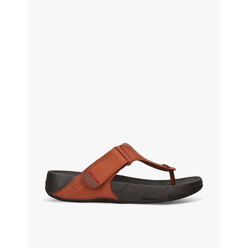 Shop Fitflop Mens Tan Trakk-ii Water-resistant Woven Sandals