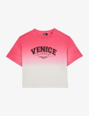 Shop The Kooples Women's Retro Pink Graphic-print Tie-dye Cotton T-shirt