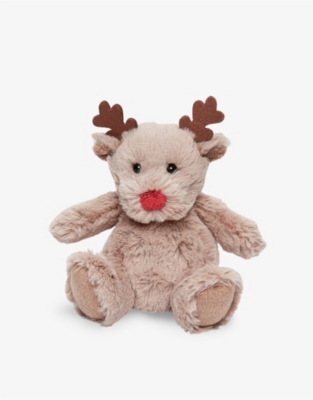THE LITTLE WHITE COMPANY: Jingles reindeer recycled-polyester soft toy 15cm