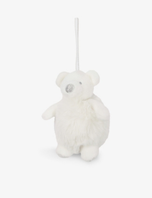 THE LITTLE WHITE COMPANY: Lumi Polar Bear pom-pom polyester-blend Christmas decoration 11cm