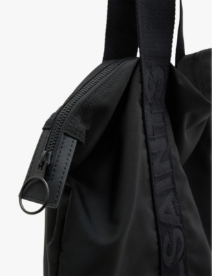 Afan logo-patch leather tote bag