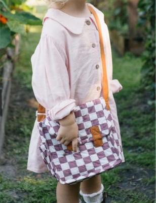 OLLI ELLA: Carrie convertible checked cotton doll changing set 20.5cm