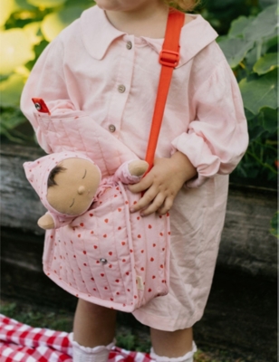 OLLI ELLA: Carrie polka-dot convertible cotton doll changing set 20.5cm