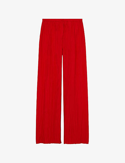 JOSEPH: Thoresby high-rise pleated silk trousers