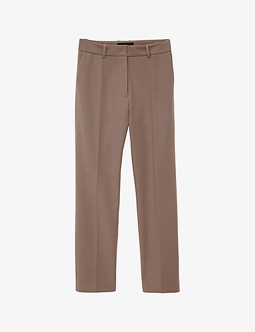 JOSEPH: Coleman straight-leg high-rise stretch-cotton trousers
