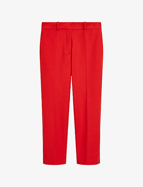 JOSEPH: Bing pressed-crease straight-leg mid-rise stretch-woven trousers