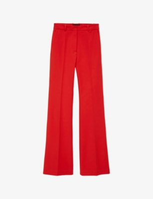 Shop Joseph Women's Crimson Bi-stretch Flared-leg Mid-rise Stretch-cotton Trousers