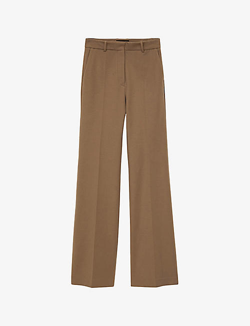 JOSEPH: Bi-stretch flare-leg mid-rise stretch-cotton trousers