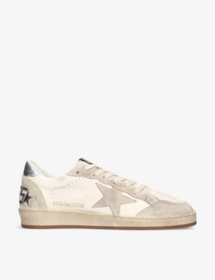 Shop Golden Goose Men's White/oth Men's Ball Star Star-applique Leather Low-top Trainers