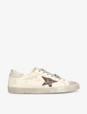 Mens Golden Goose Men’s Super-Star Leather Low-Top Trainers