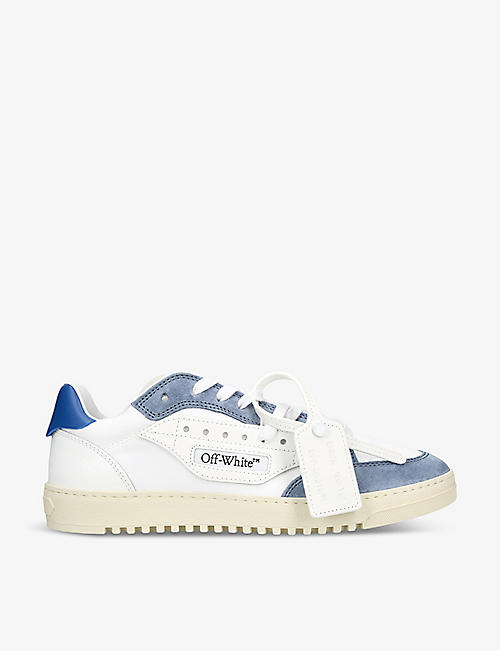 OFF-WHITE C/O VIRGIL ABLOH: 5.0 panelled leather and woven low-top low-top trainers