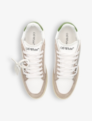 Shop Off-white C/o Virgil Abloh Men's Green Oth 5.0 Panelled Leather And Woven Low-top Low-top Trainers