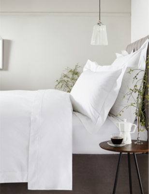 The White Company White Savoy Deep Fitted Cotton Sheet In White