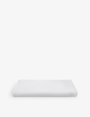 The White Company White Savoy Deep Fitted Cotton Sheet In White