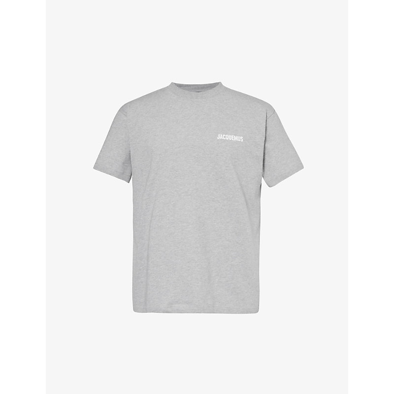 Shop Jacquemus Men's Grey Le T-shirtogo-print Organic Cotton-jersey T-shirt