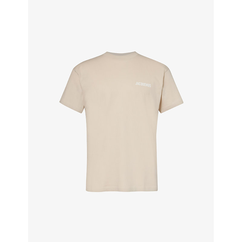 Jacquemus Mens Light Beige Le T-shirt Logo-print Organic Cotton-jersey T-shirt