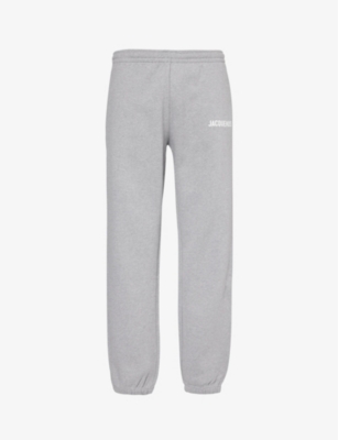 Shop Jacquemus Men's Grey Le Jogging Tapered-leg Organic Cotton-jersey Jogging Bottoms